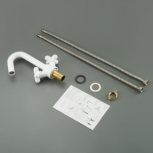 Jieshida Basin Faucet Brass Single Hole Ceramic Valve <b>Deck</b> Mounted 2 Handle - Product Image 4