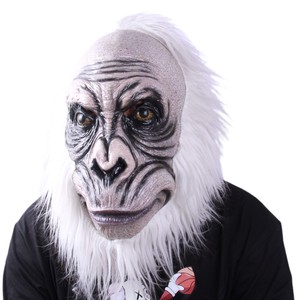Masque de singe intégral en latex, <span class=keywords><strong>costume</strong></span> de déguisement d'animal primate (chimpanzé, singe) pour Halloween, Noël, anniversaire, mascarade, effrayant et amusant - Product Image 6