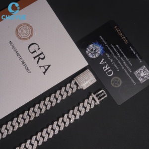 Cadena Cubana de Plata de Ley 925 con Moissanita VVS1, Collar de Plata Sólida, Venta al por Mayor para Joyería Fina Unisex Global - Product Image 2