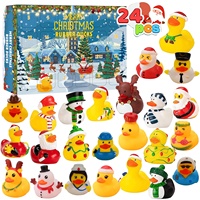 Boîte de calendrier de l'avent en caoutchouc en forme de canard de Noël en gros, petit canard jaune, compte à rebours d'Halloween, jouet surprise, cadeau, état neuf