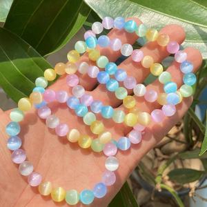 Bán Buôn Chất Lượng Cao 8Mm Mạ Điện Tự Nhiên Selenite Aura Pha Lê Hạt Vòng Đeo Tay Trang Sức Phụ Nữ Quà Tặng - Product Image 6