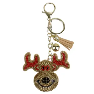 huisen produces sells new velvet elk keychain Christmas gift pendant for women's bag
