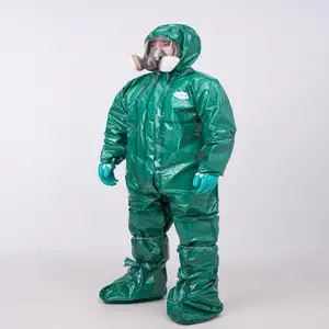 PPE猫三防护服一次性化学156克聚丙烯 + 聚乙烯绿色工作服YC2095