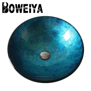 Blue Color <strong>Round</strong> Hotel Washroom Countertop Vanity Bathroom Wash <strong>Basin</strong> - Product Image 3