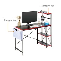 Escritorio de Juegos Rectangular al por Mayor, Mesa para PC Resistente, Escritorio Grande para Juegos con Estantes de Almacenamiento y Bolsa