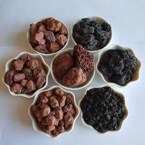 Gros roches volcaniques en vrac <span class=keywords><strong>pierre</strong></span> de cuisson en basalte naturel calciné grand gril de roche de lave rouge noir dans le foyer pour barbecue - Product Image 4