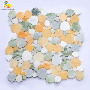 Mosaico de Piedras Naturales Multicolores, Baldosas Redondas de Mármol para Piso de <span class=keywords><strong>Ducha</strong></span> y Pared de Baño, Venta al Por Mayor - Product Image 1