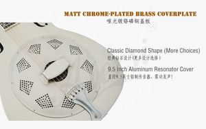 Guitare résonnante de marque chinoise Aiersi, logo personnalisé, cône simple, guitare en laiton, pont en biscuit, guitare acoustique en métal, instrument de musique - Product Image 2