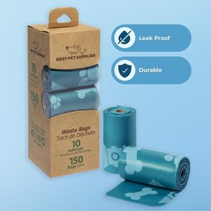 Sacs de caca de chien en plastique épais turquoise pour extérieur, anti-fuite, résistant à la déchirure, chiot marchant, élimination des déchets d'animaux de compagnie, jardinage biodégradable - Product Image 3