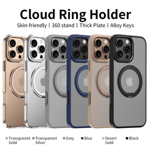 Cover protettiva per custodie/<span class=keywords><strong>Iphone</strong></span> 16 15 e per custodie opache per telefono cellulare con staffa rotante 360 in TPU trasparente a nuvola magnetica - Product Image 2