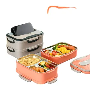 Boîte à Lunch auto-chauffante <span class=keywords><strong>de</strong></span> 1200Ml, conteneur <span class=keywords><strong>de</strong></span> <span class=keywords><strong>stockage</strong></span> des aliments dans la cuisine, nouveau Design Eco en métal avec compartiments amovibles - Product Image 5