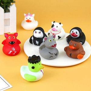 Jouet de bain créatif personnalisé pour enfants, canard en PVC et caoutchouc qui flotte et fait du bruit dans l'eau, jaune - Product Image 4