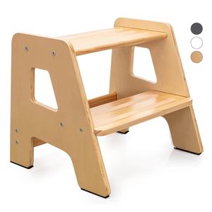 Taburete de madera para niños, 13 pulgadas de altura, diseño antideslizante y seguro para uso en baño, inodoro y lavabo. - Product Image 5