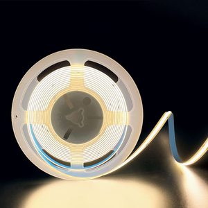 Dimmable COB dẫn băng ánh sáng 320led 12V 8W ánh sáng ban ngày 4000k Trắng ấm 2700K 3000K cri90 8mm <span class=keywords><strong>PCB</strong></span> linh hoạt cuttable COB dải đèn - Product Image 1