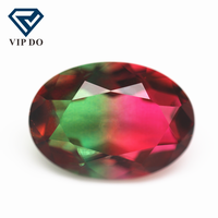 Synthétique à facettes en vrac, 8 pièces, 5x7mm, 13x18mm, forme ovale, tourmaline, mélange multicolore, cristal, joaillerie, vente en gros