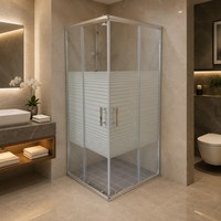 Cabine de douche complète moderne en verre trempé et aluminium chromé pour projet de salle de bain