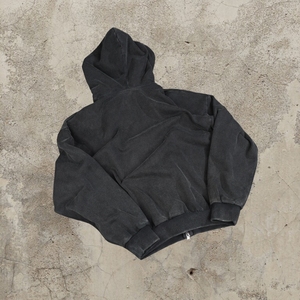 Heavyweight Custom Logo Acid Wash Oversized Boxy Fit Hoodies <b>Sun</b> Faded Zipper <b>Drop</b> Shoulder Hoodie Men Manufacturer - Product Image 6