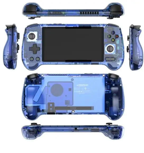 ANBERNIC-Console de Jeu Portable RG556 Android 13, 5.48 Pouces, Écran AMOLED, 5500mAh, WIFI, Bleu-dent, Unisoc T820 512G, PSP, PS2 Cadeau