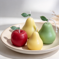 Bougies parfumées personnalisées en forme de fruits, bougies mignonnes en forme de poire et de pomme, décoration de Noël pour la maison, cadeau unique
