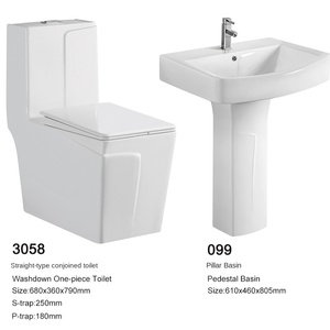 Toilettes modernes à chasse d'eau droite en céramique Bassin allongé à sortie horizontale du Moyen-Orient et de l'Afrique Correspondant à la même <span class=keywords><strong>colonne</strong></span> - Product Image 5