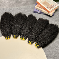 Lot de Mèches de Cheveux Humains Vierges Indiens Bruts 4C Afro Kinky Bouclés Naturels 100% Doux, Tissage Extension de Cheveux