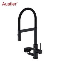 trou tasse rondelle mat noir en acier inoxydable retirer pulvérisateur évier robinet de cuisine avec verre rinceur