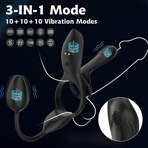 Anillo Vibrador de Silicona de Doble Anillo con Control Remoto, Recargable, Multifrecuencia, Juguete Sexual para Parejas, Resonancia, para Adultos - Product Image 4