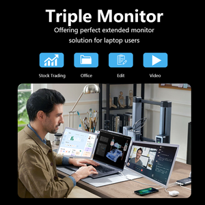 14นิ้วคอมพิวเตอร์จอ <span class=keywords><strong>LCD</strong></span> แบบคู่<span class=keywords><strong>2</strong></span> 3 4จอแสดงผลแบบพกพาพับได้เครื่องขยายแล็ปท็อปสามหน้าจอสำหรับสำนักงานการเล่นเกม - Product Image 5