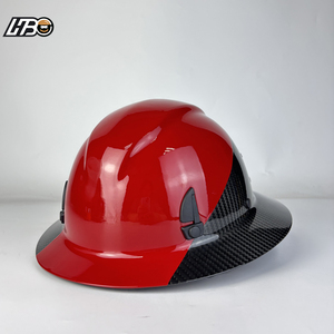 قبعة أمان HBC <span class=keywords><strong>V</strong></span>-Gard من ألياف الكربون مع واقي للوجه وتعليق بنظام التثبيت، حماية فائقة من الصدمات وأحزمة تثبيت ذاتية التعديل - Product Image 3