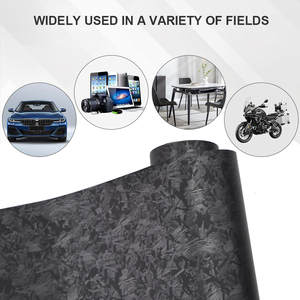 Adesivo in Fibra di Carbonio Forgiata Nera per Decorazione Auto, Texture Opaca Liscia, Coperture per Specchietti Laterali, Pellicola PPF per Cambio Colore Auto - Product Image 5