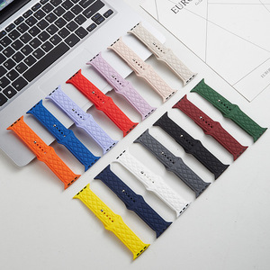 Correa de Reloj Deportiva de Silicona con Textura de Cuero y Hebilla de Pin para Relojes <span class=keywords><strong>Serie</strong></span> 1-8, Correa de Silicona Líquida para Parejas - Product Image 1