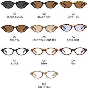 Lunettes de soleil œil-de-chat ovales rétro tendance 2025 pour femme avec logo personnalisé, monture PC petite taille, protection UV400, monture léopard - Product Image 5