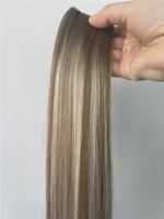 Ekstensi Rambut Manusia Eropa Remy 100% Baru dari Genleelai Greathairgroup, Jahitan Tangan, Single Weft, Kutikula Sejajar, Tebal, Super Double