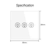 Interrupteur intelligent multi-gangues (1/2/3 gangs) Wi-Fi/Zigbee pour éclairage, en verre, moderne, compatible Smart Life, affichage du mode d'éclairage et de l'état de mise sous tension (UE, Royaume-Uni, États-Unis)