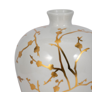 Vaso in ceramica moderno con design a rami dorati per decorazione del soggiorno - Product Image 4