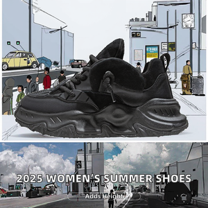 Zapatillas Deportivas de Mujer con Parches en la Puntera, con Cordones, Forro de Malla, Plataforma para Aumentar la Altura, Primavera, Verano, Otoño e Invierno 2026 - Product Image 2