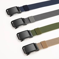 Nuevo Cinturón de Lona y Nailon para Hombre, Ultrafino, con Hebilla de Aleación de Cierre Automático, Ligero y Duradero, 120 cm
