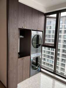 Gabinetes de fregadero de lavadero personalizados impermeables de diseño moderno para lavadora - Product Image 6