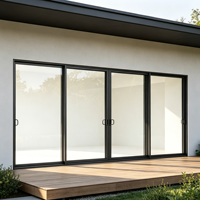 Portes coulissantes en aluminium durable avec verre trempé double vitrage certifié AS2047, imperméables, pour maisons australiennes