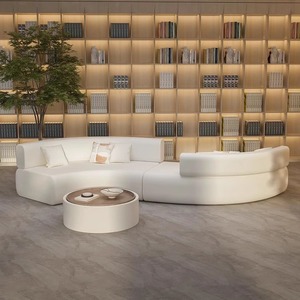 S Shaped <b>Sofa</b> Modern Curved <b>Hotel</b> Lounge Furniture Durable Flocking Fabric Adult Child Elderly Use - Product Image 1