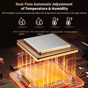 Gabinete Eléctrico para Cigarros de Gran Capacidad, Acero Inoxidable, Pantalla Digital, Cerradura de Seguridad, Uso Doméstico, Temperatura y Humedad Constantes - Product Image 4