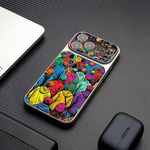 Men Retro Art Oil Painting PU Texture for Back Covers Luxury Big <b>Camera</b> Window Shockproof Case - Product Image 5