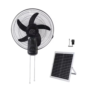 Wall-Mounted Solar Fan Strong Wind Speed for Home Rotary <b>Button</b> Right and Left Shaking Head With Solar Panel Changer - Product Image 1