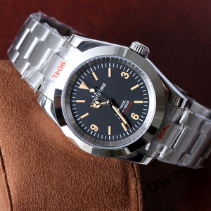 Montre mécanique pour homme MINUTETIME avec logo personnalisé, vintage, 369, mouvement NH35, cristal saphir, luminescent, étanche, bracelet en acier - Product Image 3