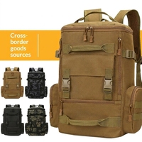 Sac à dos de randonnée tactique en denim et nylon personnalisé OEM, grande capacité, design camouflage, pour le trekking, le camping et les activités de plein air