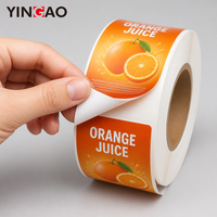 Rouleau d'autocollants adhésifs personnalisés, imperméables, écologiques, durables, étiquettes pour bouteilles de jus, boissons, lait, emballages, autocollants de logo