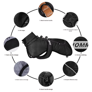 Veste pour <span class=keywords><strong>chien</strong></span> en coton épais, coupe-vent, réfléchissante, chaude, automne-hiver, pour Pug, Labrador, Yorkie français, vêtements pour chiens - Product Image 5