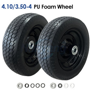 Neumático Antipinchazos 4.10/3.50-4 con Orificio para Eje de 5/8'', Neumático Sólido Antipinchazos de 10'' para Carretillas de Mano, Carros de Jardín, Hoteles - Product Image 1