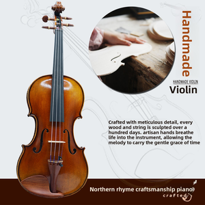 Violon d'étude CHENTUO CT3.5 le plus vendu, fait main, en épicéa massif, style vintage, érable, ébène, pour débutants, en fibre de carbone, fabriqué à Liaoning - Product Image 2