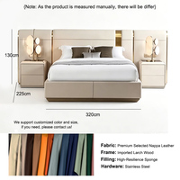 Ensemble de lit capitonné opulent avec tête de lit à panneaux incrustés d'or, service complet sur mesure pour villas, propriétés, appartements de luxe et hôtels